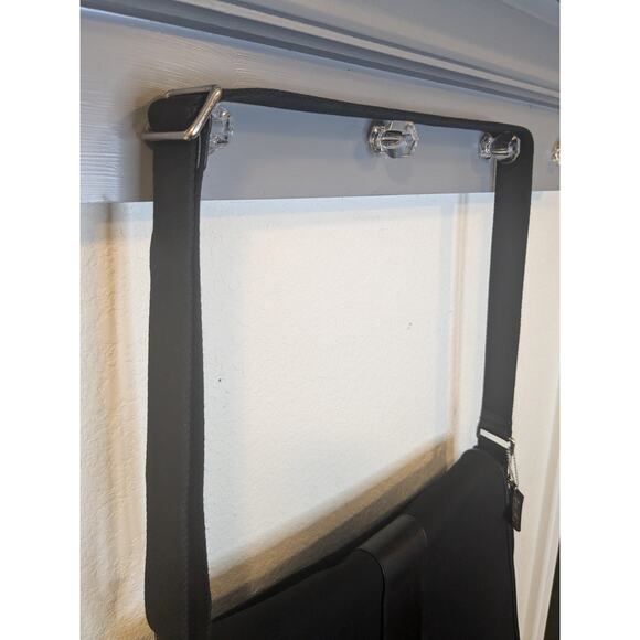 Authentic COACH Black Transatlantic Messenger Bag Black Neoprene Leather $295 - Picture 12 of 16